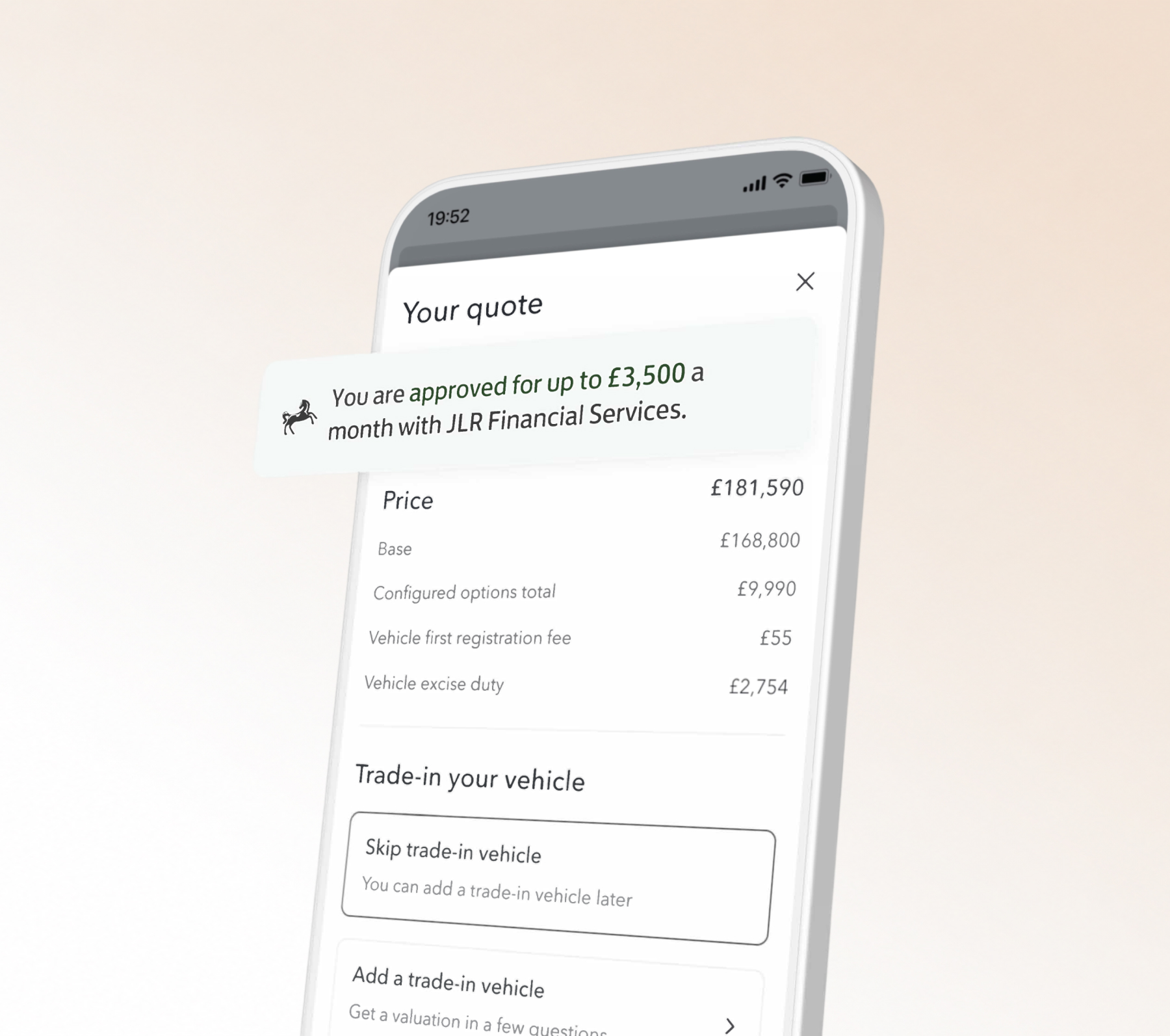 Credit eligibility quote screen