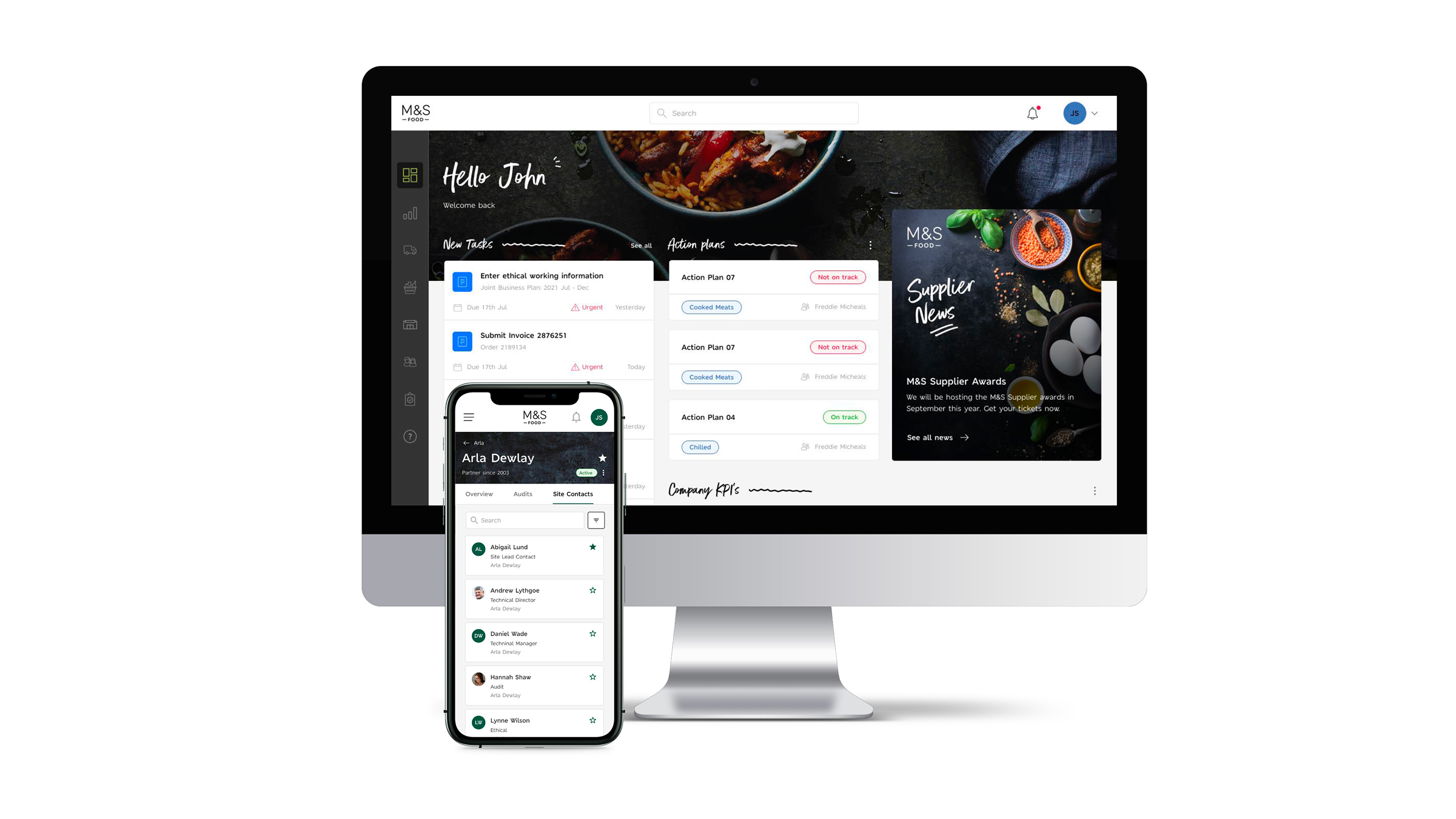 One M&S Food Platform dashboard